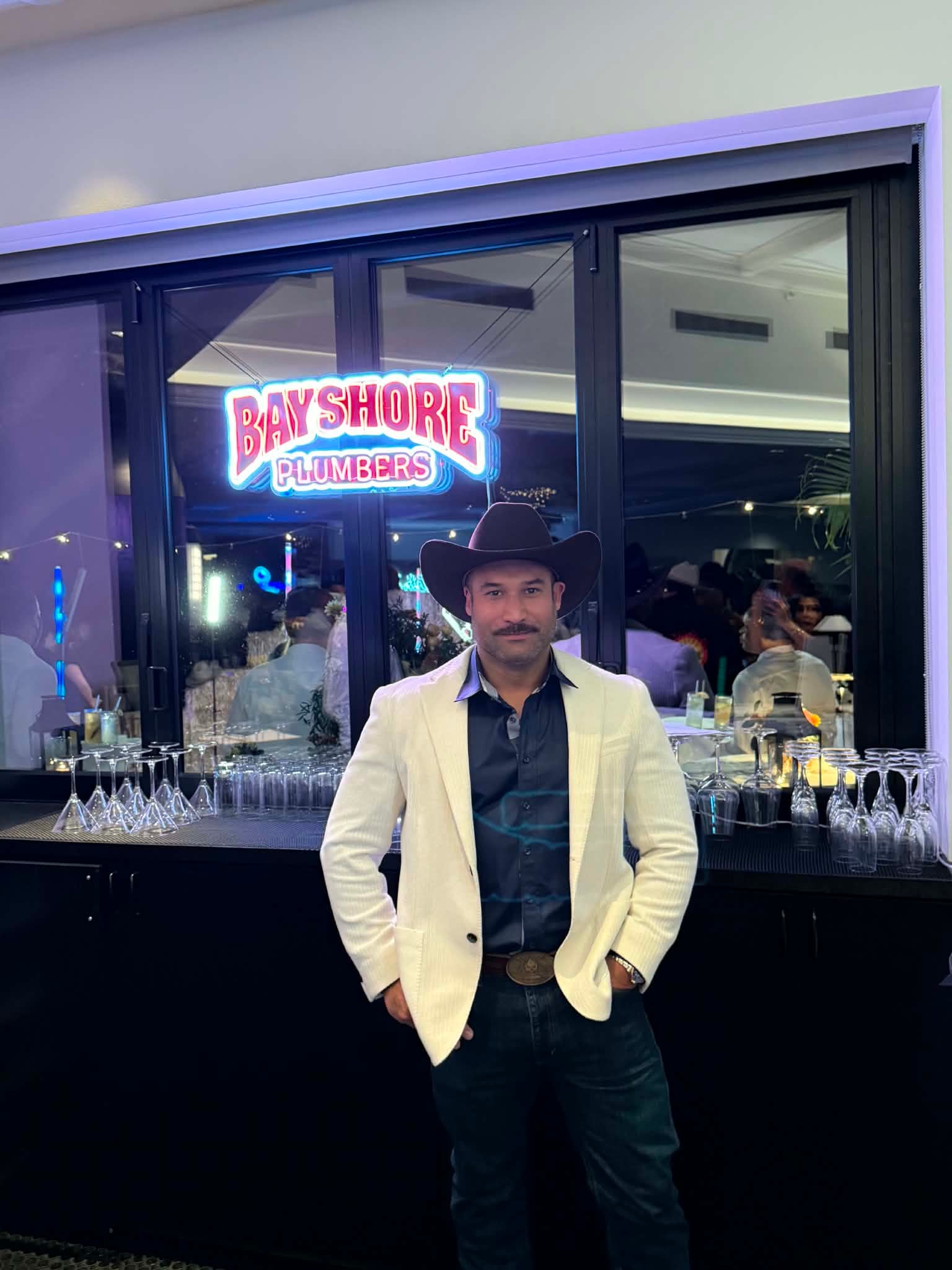 Sam at a community event